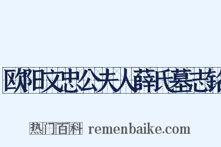 欧阳文忠公夫人薛氏墓志铭是什么意思的图片